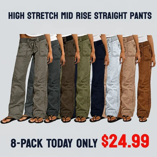⚡FINAL SALE⚡ women’s-high-stretch-mid-rise-straight-pants