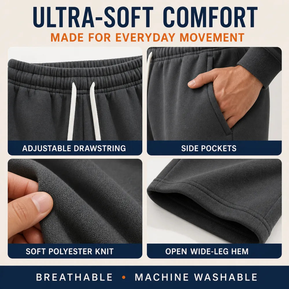 🔥 8-Pack $25 / 16-Pack $32 – Men's Ultra-Soft Wide-Leg Athletic Sweatpants