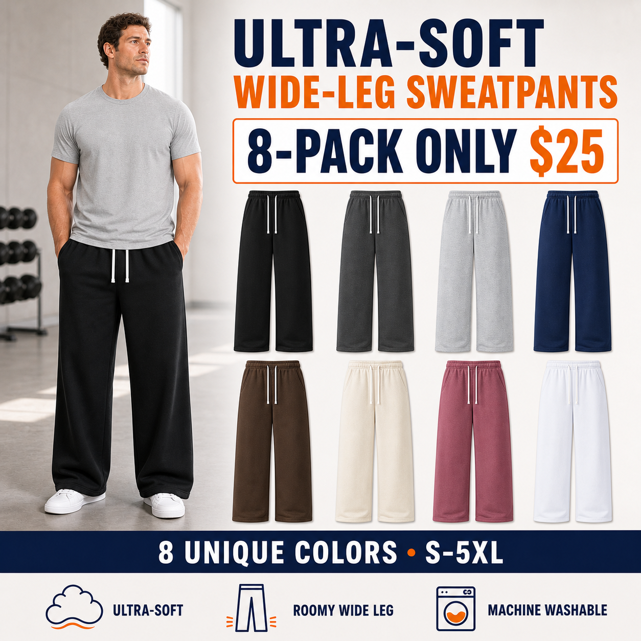 Men's Wide-Leg Sweatpants
