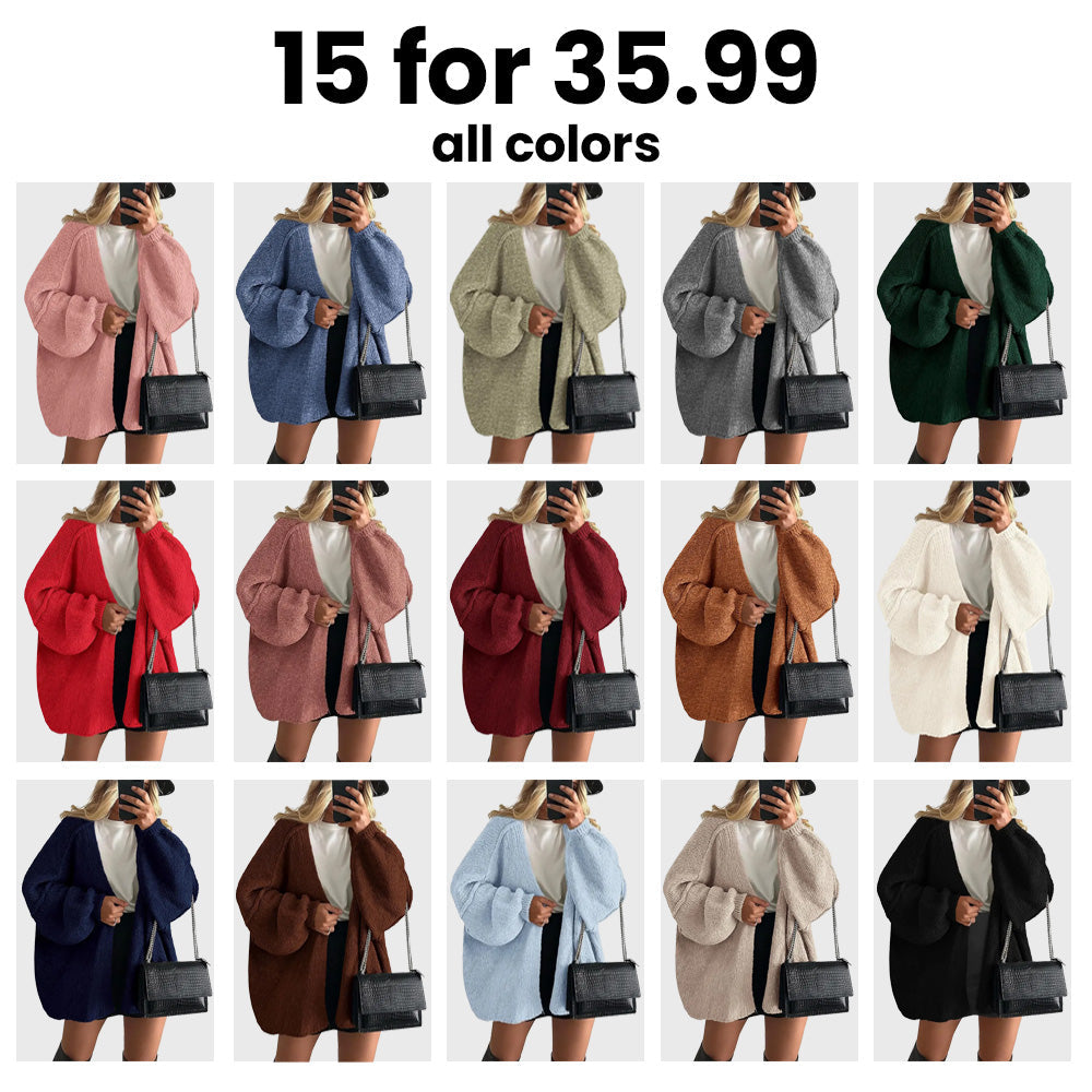 Women's Oversized Cardigan Sweater - Lightweight Knit