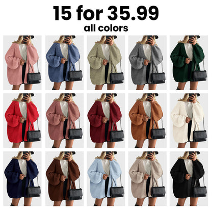 Women's Oversized Cardigan Sweater - Lightweight Knit