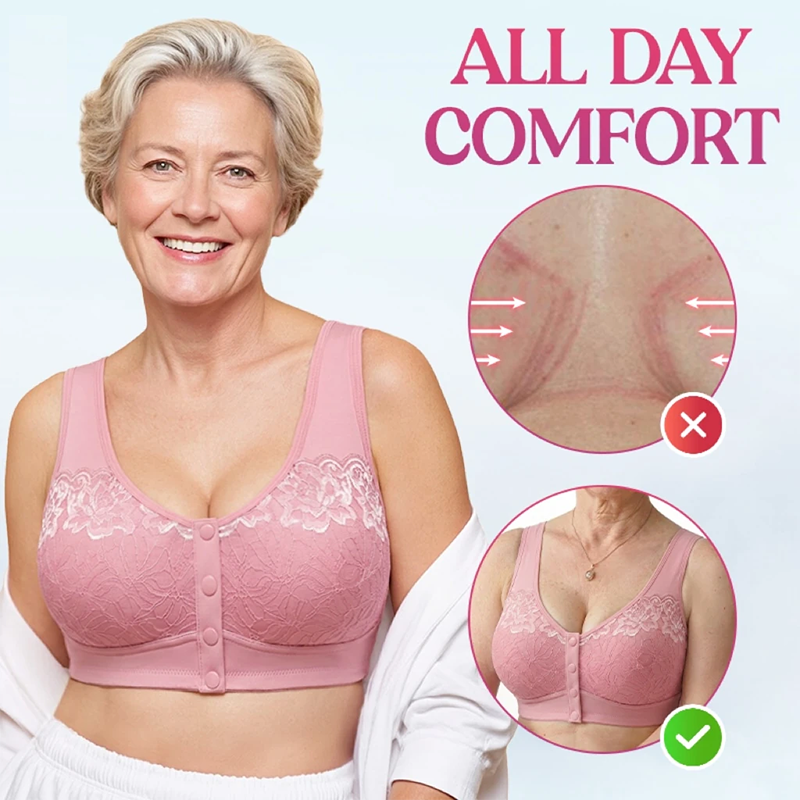 🔥Last Day💥Front Closure Breathable Cotton Lifting Bra for Seniors