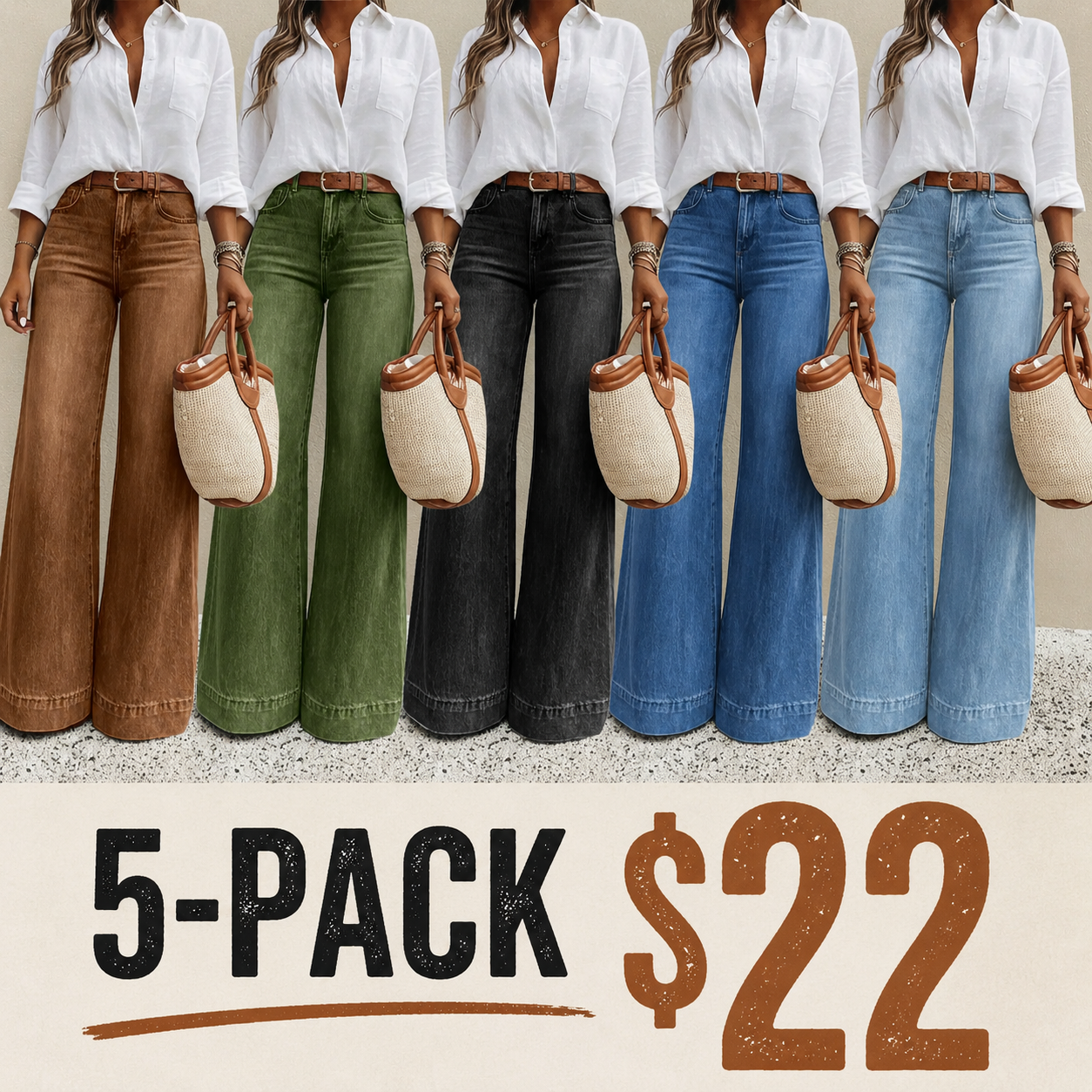 ❤️Women's Loose Fit Baggy Oversized Straight Leg Denim Jeans with Pockets