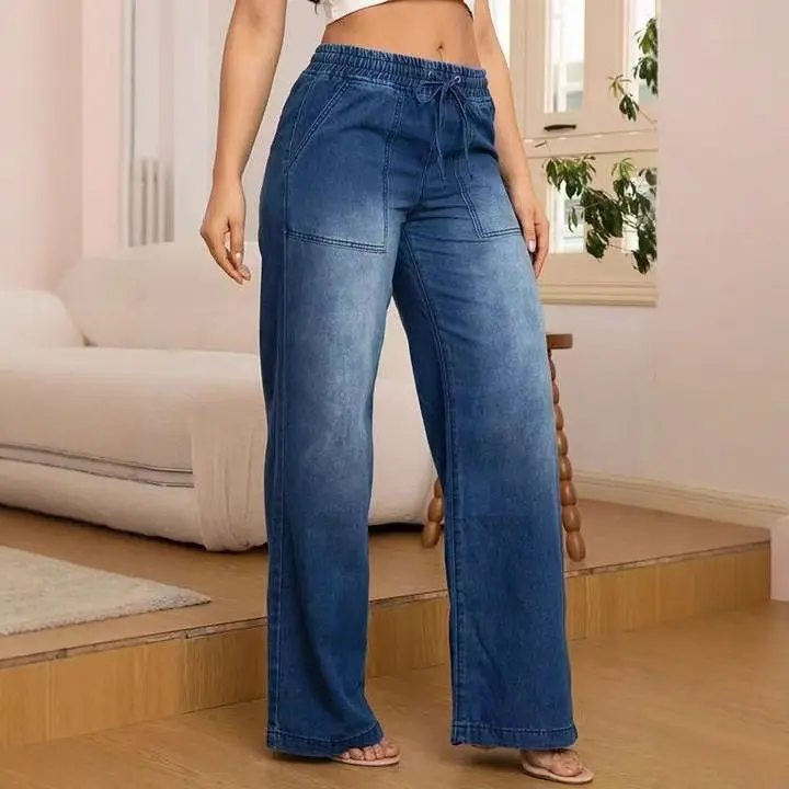 Women's Casual Straight Leg Denim Pants