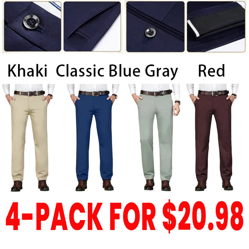 🔥 Clearance Sale – Men's High Stretch Straight Fit Dress Pants