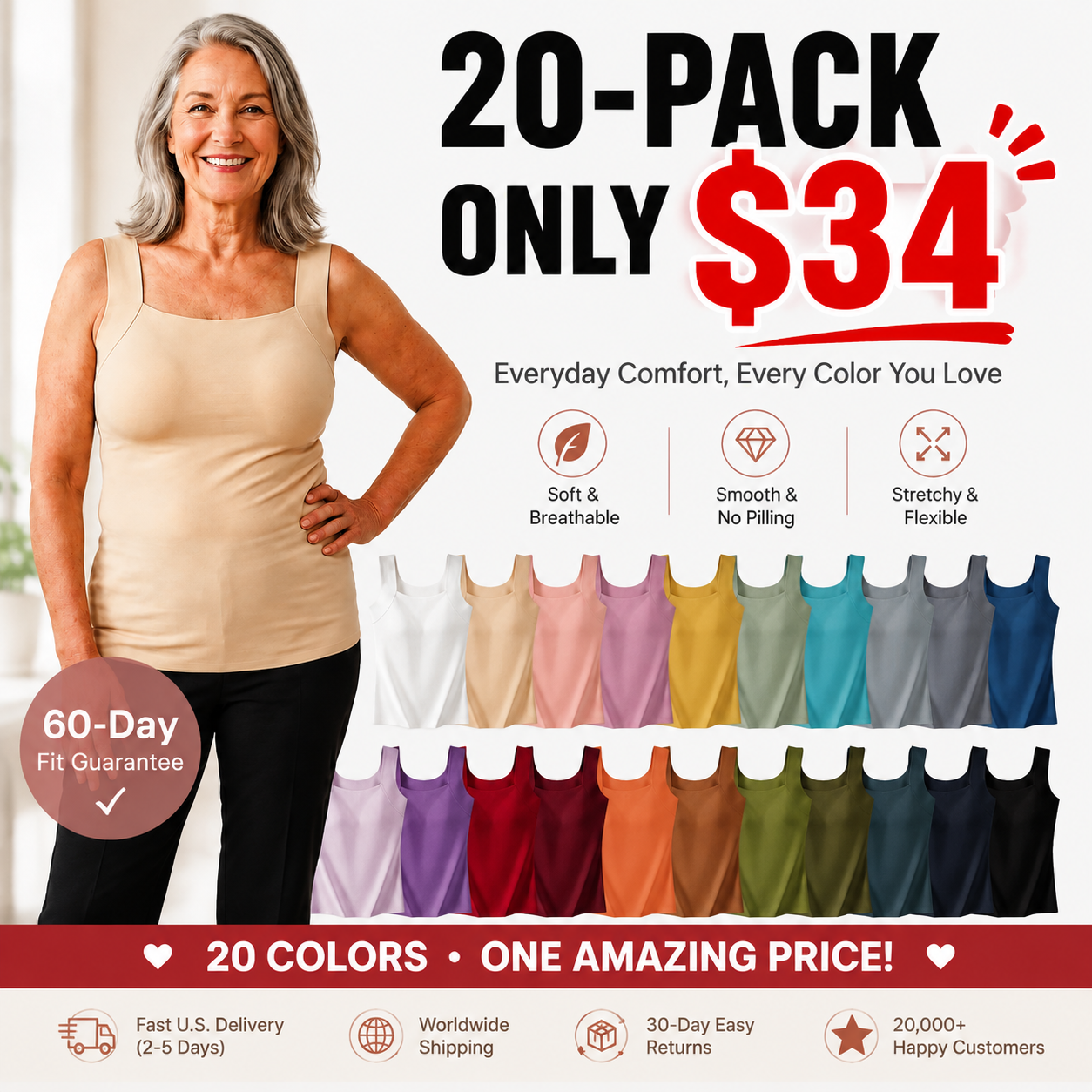 Built-In Comfort Bra Tank Top 🎉