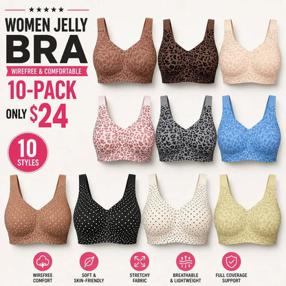 Women Jelly Bras Wirefree Full Coverage No Underwire