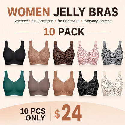 Women Jelly Bras Wirefree Full Coverage No Underwire