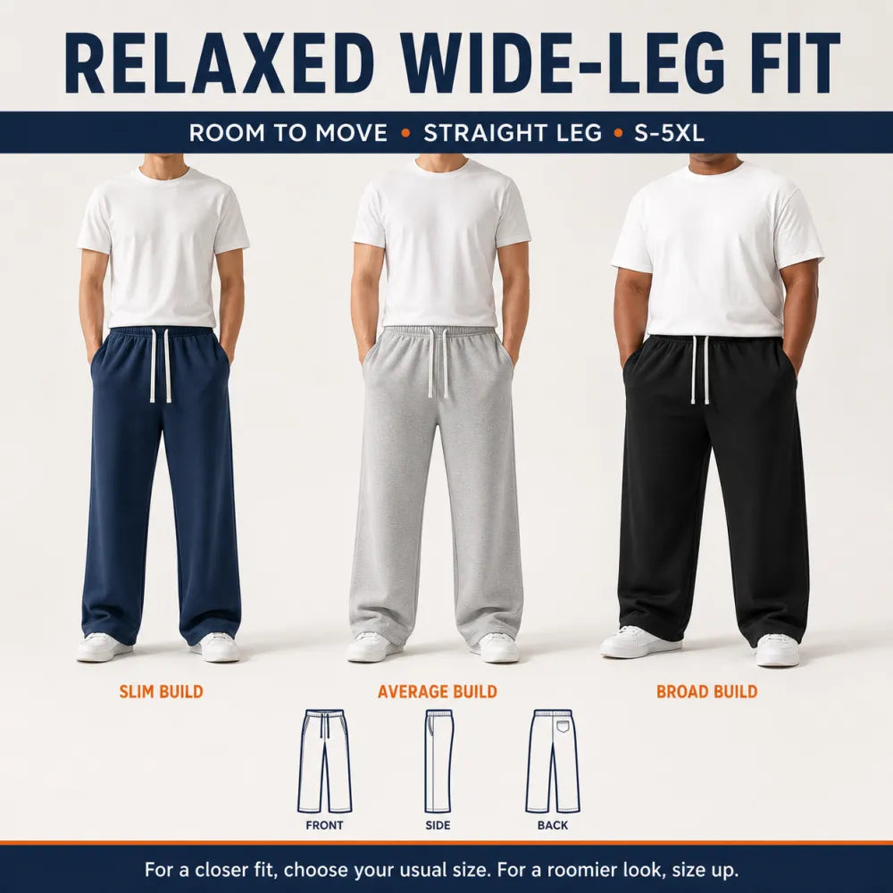 🔥 8-Pack $25 / 16-Pack $32 – Men's Ultra-Soft Wide-Leg Athletic Sweatpants