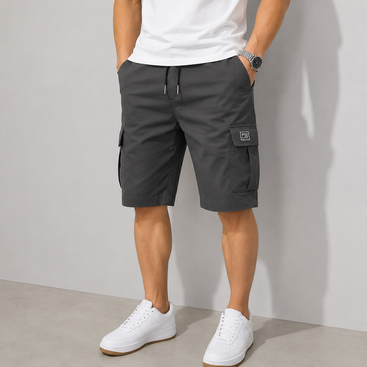 【LAST DAY SALE】 Men's Pockets Drawstring Cargo Shorts.