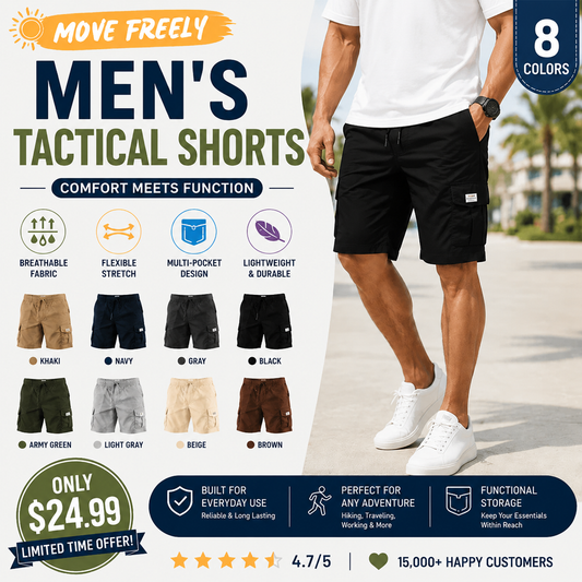 【LAST DAY SALE】 Men's Pockets Drawstring Cargo Shorts.