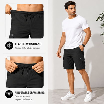 【LAST DAY SALE】 Men's Pockets Drawstring Cargo Shorts.