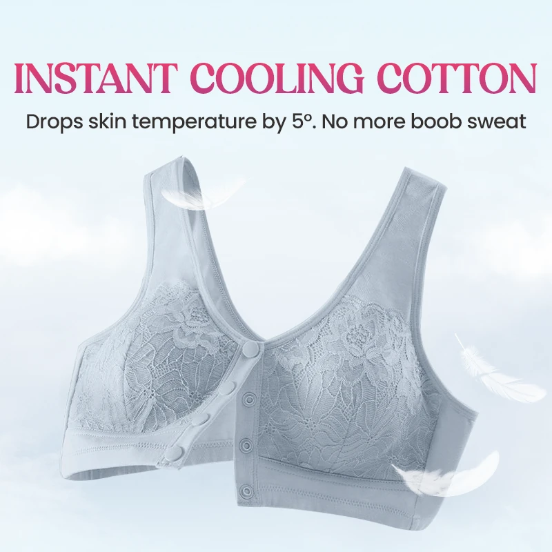 🔥Last Day💥Front Closure Breathable Cotton Lifting Bra for Seniors